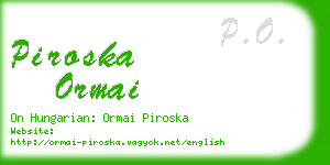 piroska ormai business card